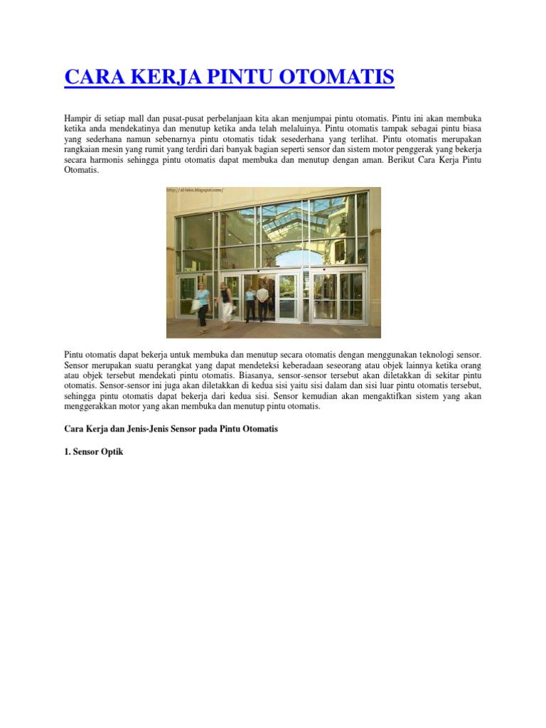 Cara Kerja Pintu Otomatis Pdf