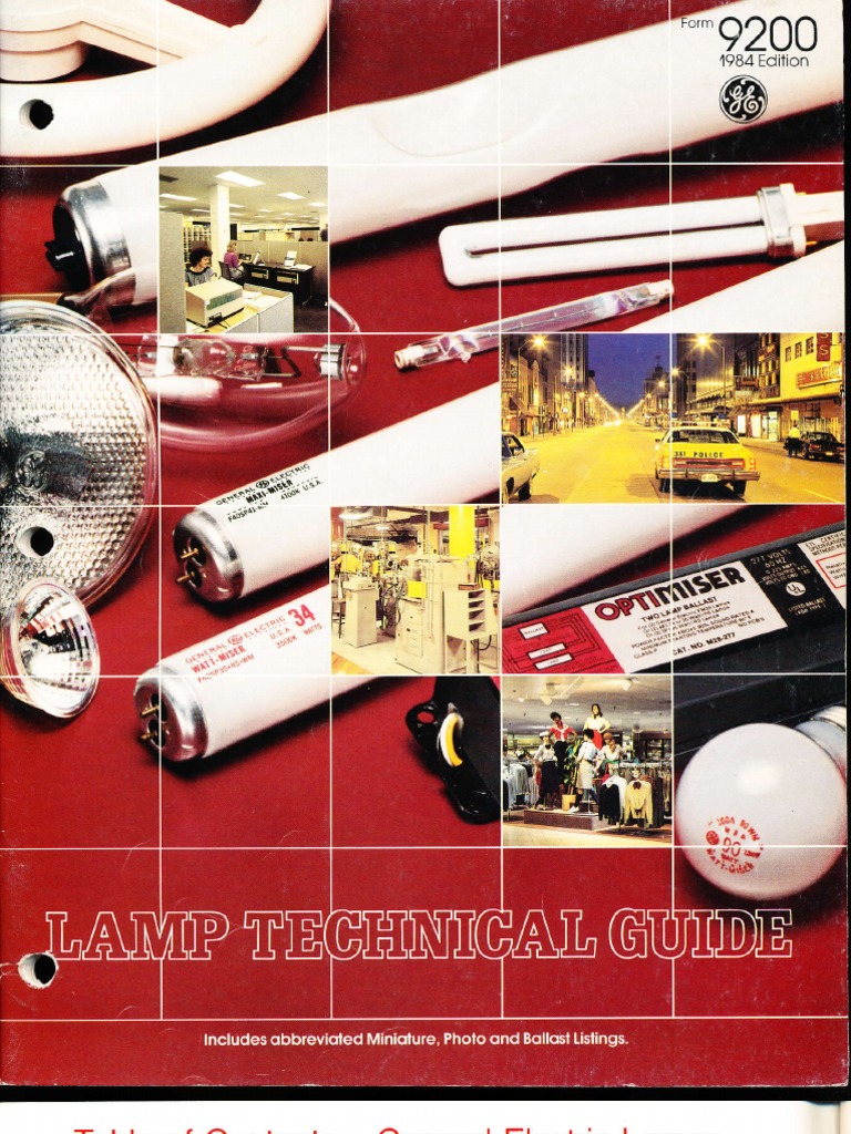 GE 1984 Lamp Catalog Incandescent Light Bulb Fluorescent Lamp