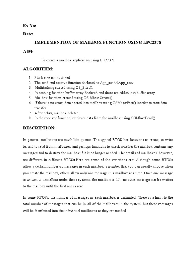 LPC2378 Mailbox Function Implementation | PDF | Information Technology ...