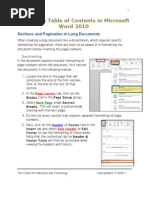 Creating A Table of Contents in Microsoft Word 2010: Sections and Pagination in Long Documents