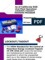 State of California DGS: Central Plant Operations (Lockout/Tagout) Training Program Presented by