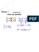 S o Lve The Systems: y 4x - 1 y 3x + 9: Period 1