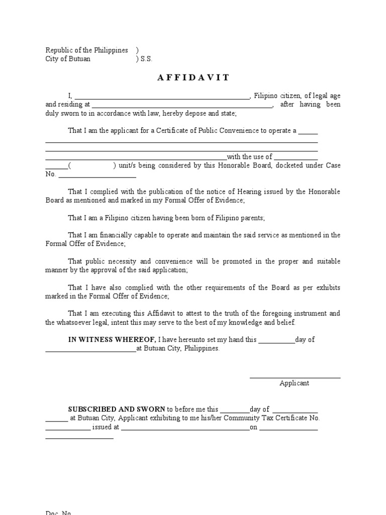 Affidavit: IN WITNESS WHEREOF I Have Hereunto Set My Hand This PDF