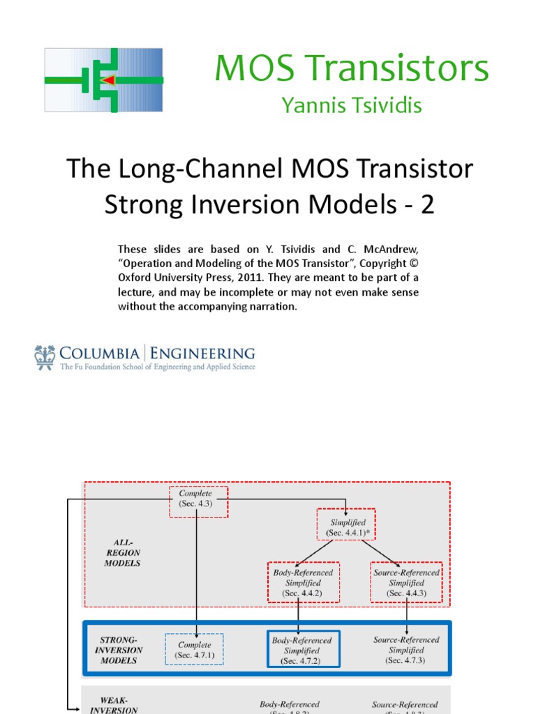 Lecture - Slides - The Long-Channel MOS Transistor - Strong-Inversion ...