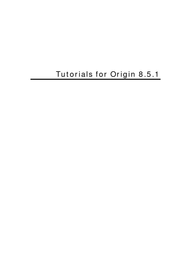 Tutorials for Origin 8.5 Data Analysis | PDF | Subroutine | Function ...