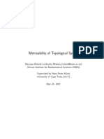 Metrizability of Topological Spaces