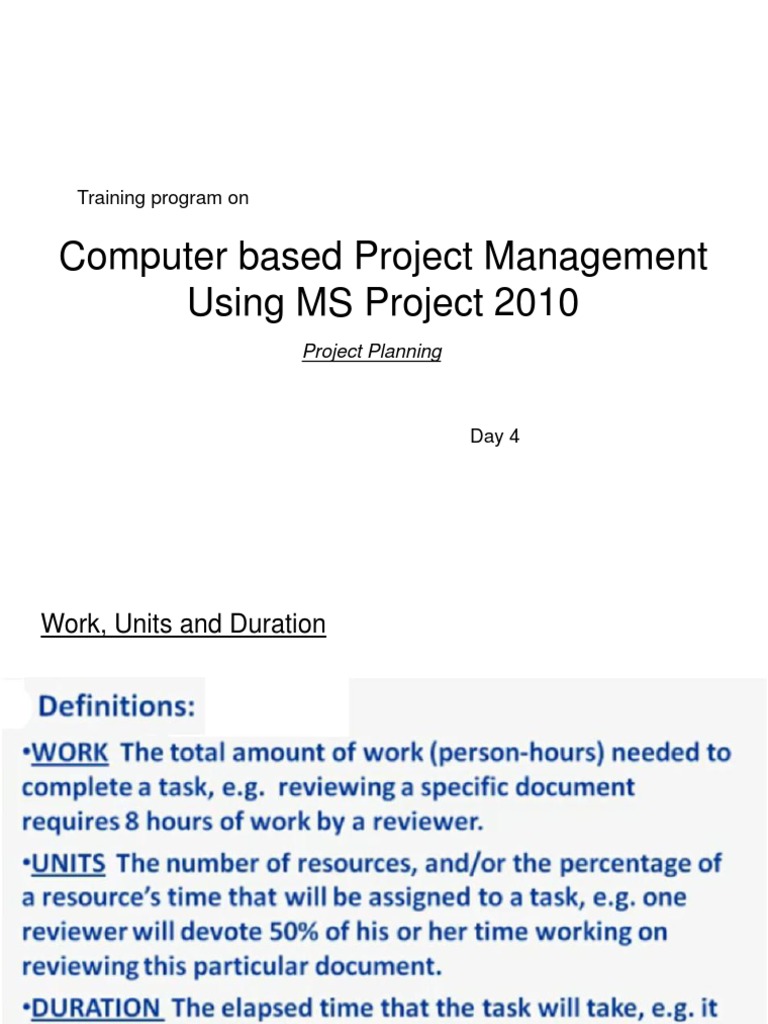 MS Project 2010: Resource Management | PDF | Variance | Scheduling ...