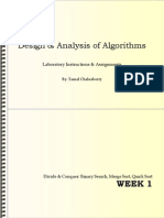 Design & Analysis of Algorithms: Laboratory Instructions & Assignments