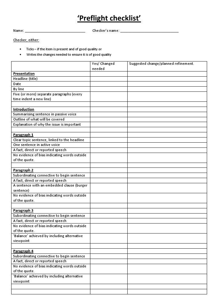 Gfs Article Preflight Checklist | PDF