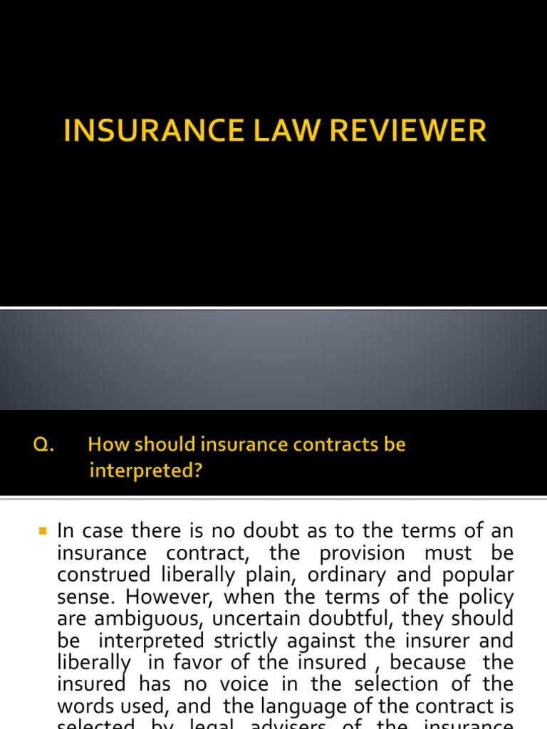 Revised Insurance Law Reviewer | Mortgage Law | Insurance