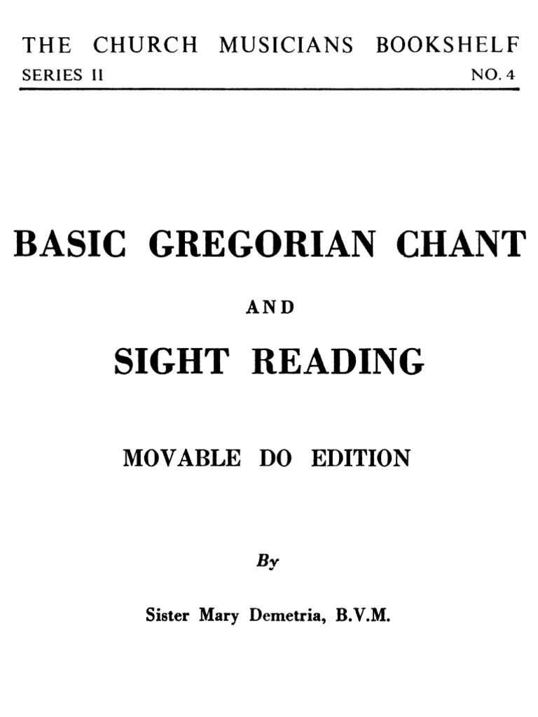 Basic Gregorian Chant Movable Do Edition Pdf Gregorian Chant