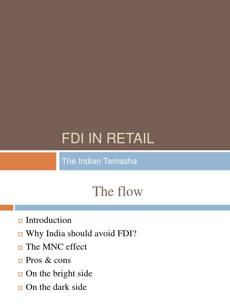 Fdi in Indian Retail Market | PDF | Foreign Direct Investment | Retail