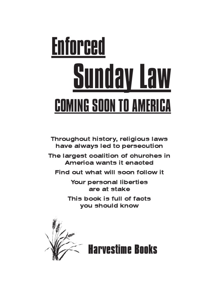 Enforced Sunday Law Coming Soon To America by Vance Ferrell Pope