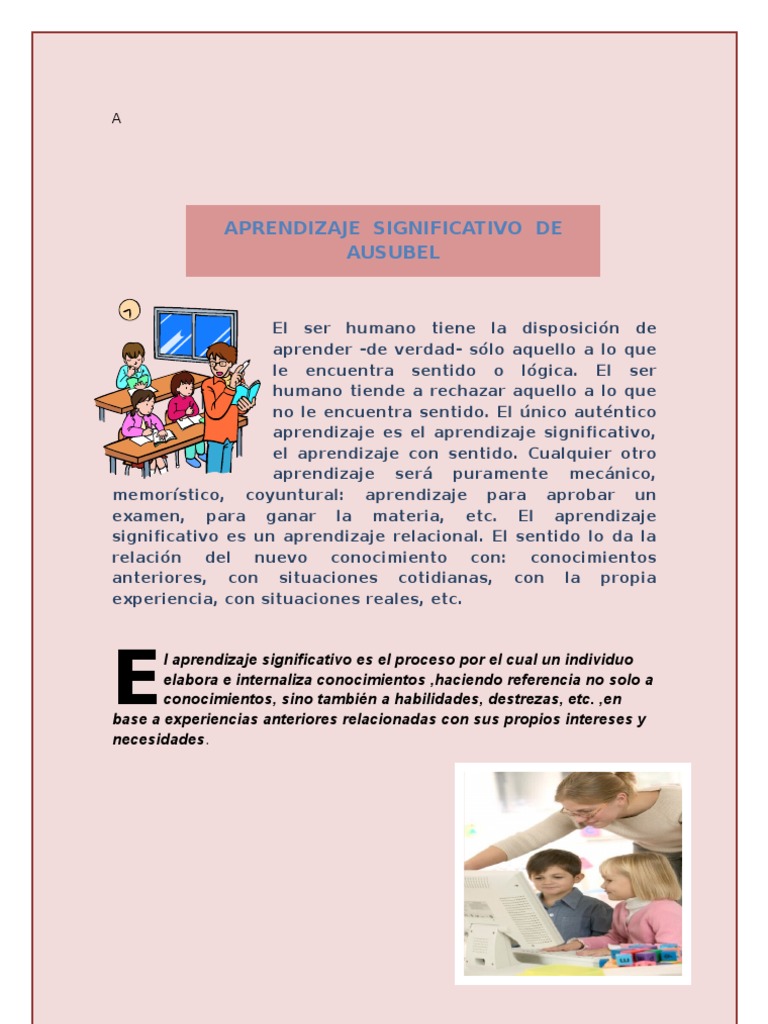 Aprendizaje Significativo de Ausubel | PDF | Ciencia y matemáticas
