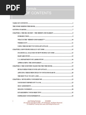 Job Finding Formula