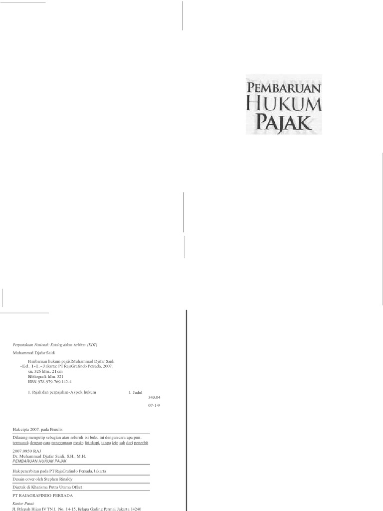 Buku Pembaruan Hukum Pajak