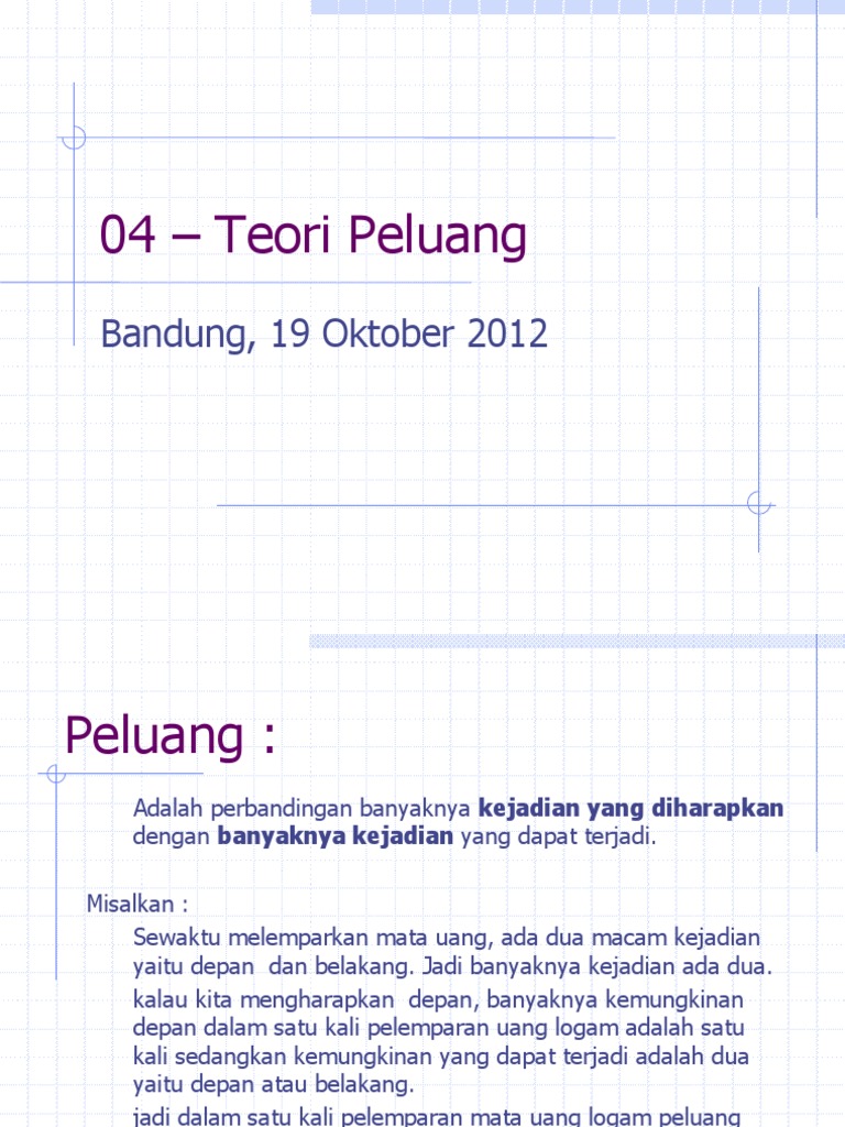 Dari 10 Kali Pelemparan Mata Uang Logam Diperoleh 4 Kali Muncul Gambar
