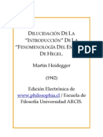 Heidegger - Dilucidacion de la introduccion de la Fenomenologia del Espiritu de Hegel.pdf