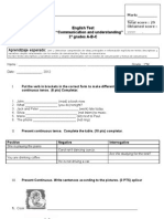 English Test Unit 2: "Communication and Understanding" 2º Grades A-B-C