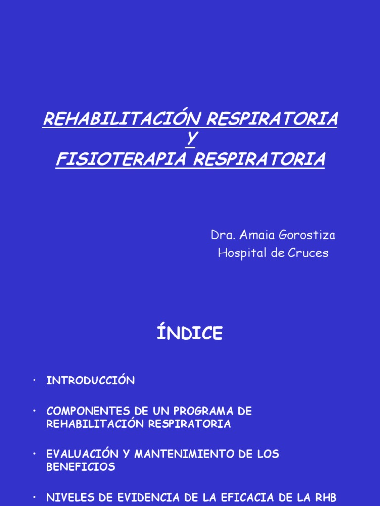 Rehabilitacion Fisioterapia Respiratoria PDF Sistema respiratorio Depresión (estado de ánimo)