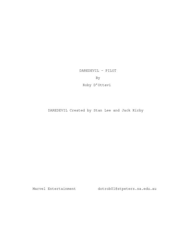 Daredevil Pilot Script Overview | PDF