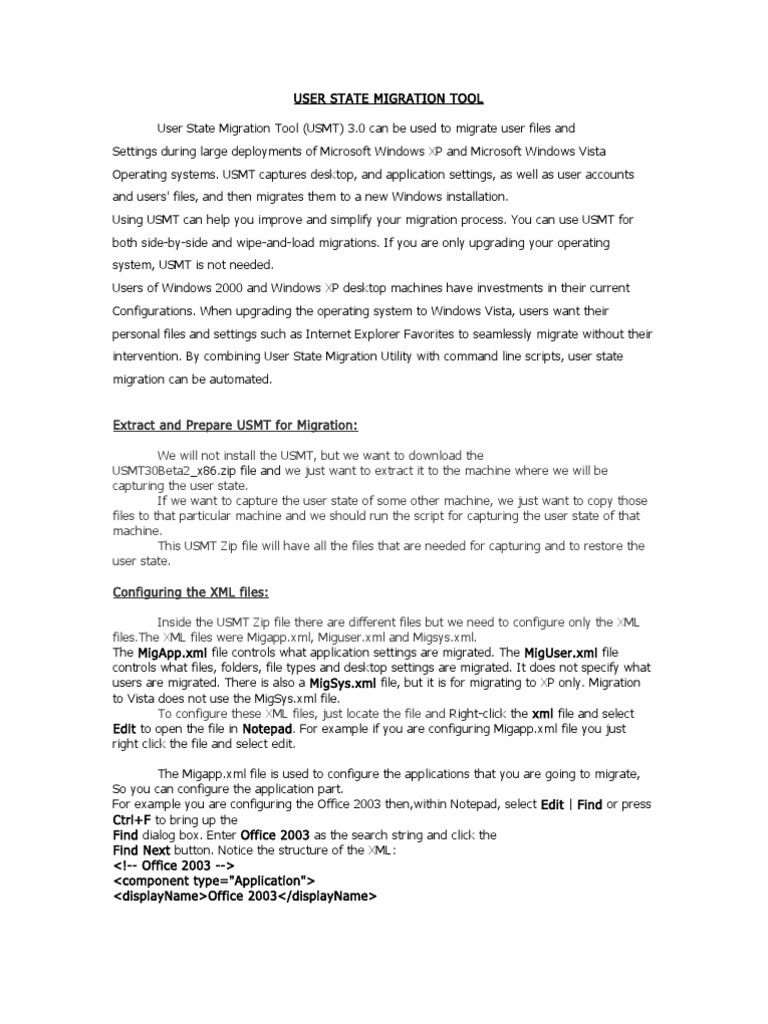 Usmt Example Xml Files - sharatax