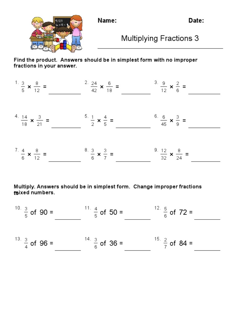 Multiplying Fractions 2 Mrs | PDF