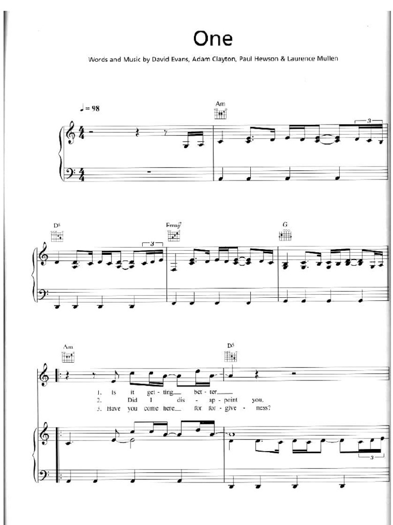 U2 One | PDF | Language Arts & Discipline | Foreign Language Studies