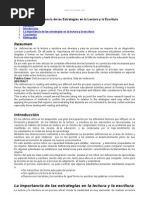 Importancia Estrategias Lectura y Escritura