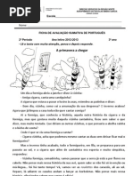 FICHA DE AVALIAÇÃO LP 2ºP 3º ANO versão2