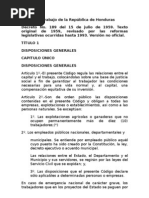 Código del Trabajo de La República de Honduras