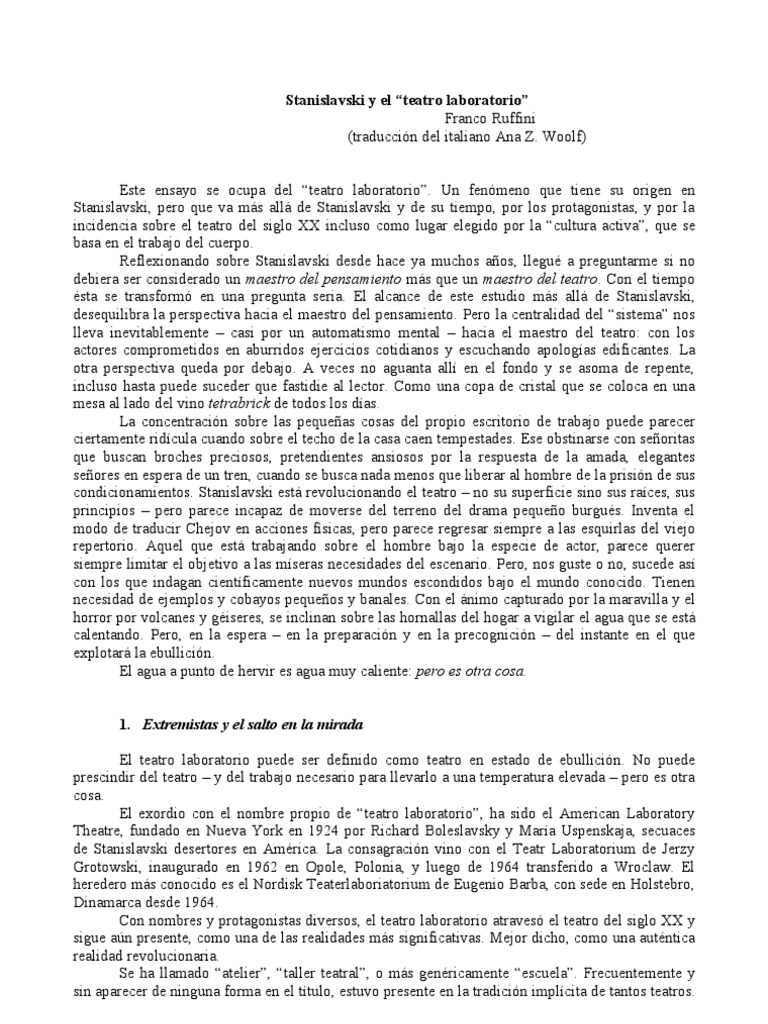 Franco Ruffini - Teatro Laboratorio | PDF | Teatro | Verdad