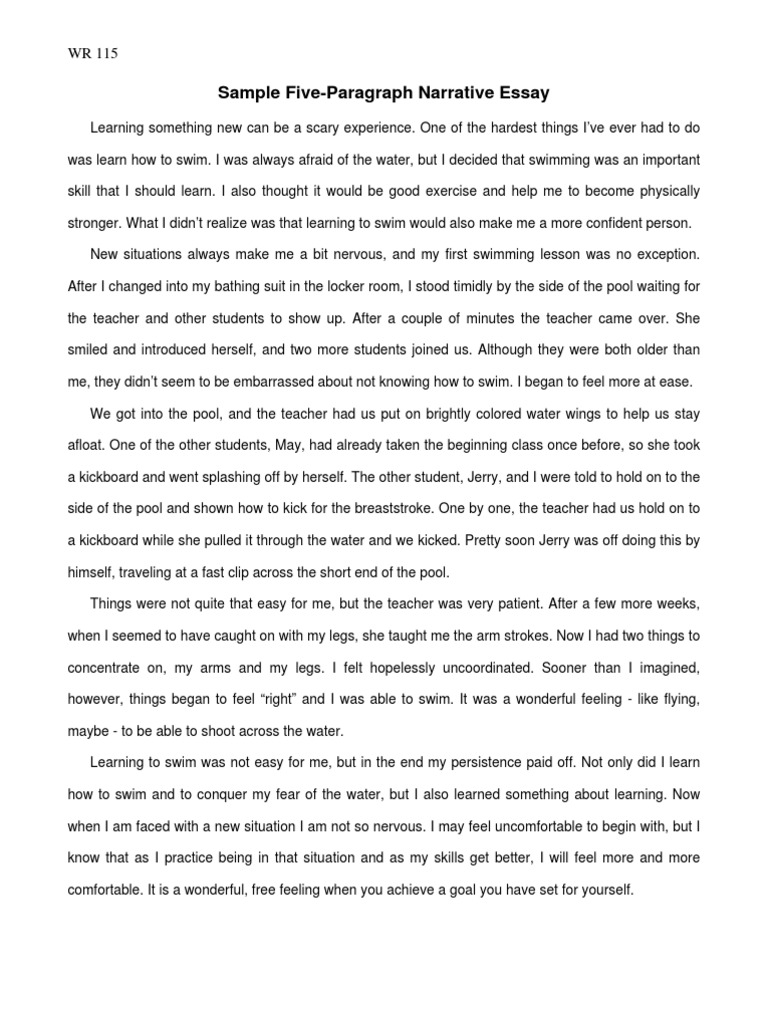 examples of a narrative essay pdf