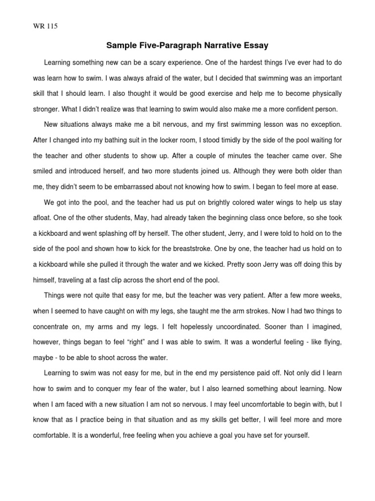 narrative essay give example