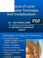 Conduct of Local Anesthesia Technique and Complication