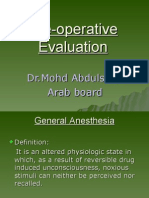Anesthesia Pre Operative Evaluation
