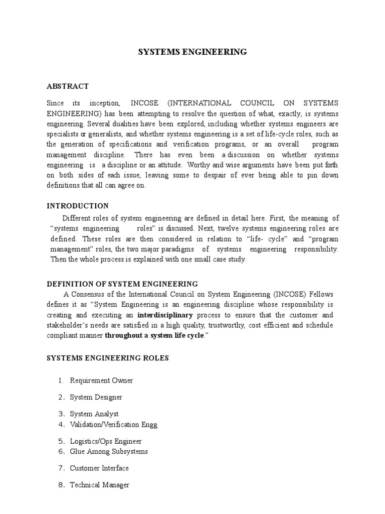 Systems Engineering | PDF | Systems Engineering | System
