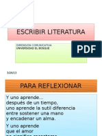 Escritura literaria y poesía para reflexionar