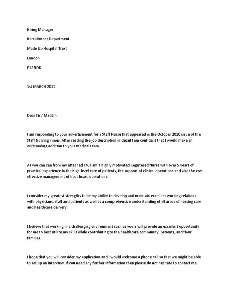 Cover Letter | PDF | Résumé | Health Care