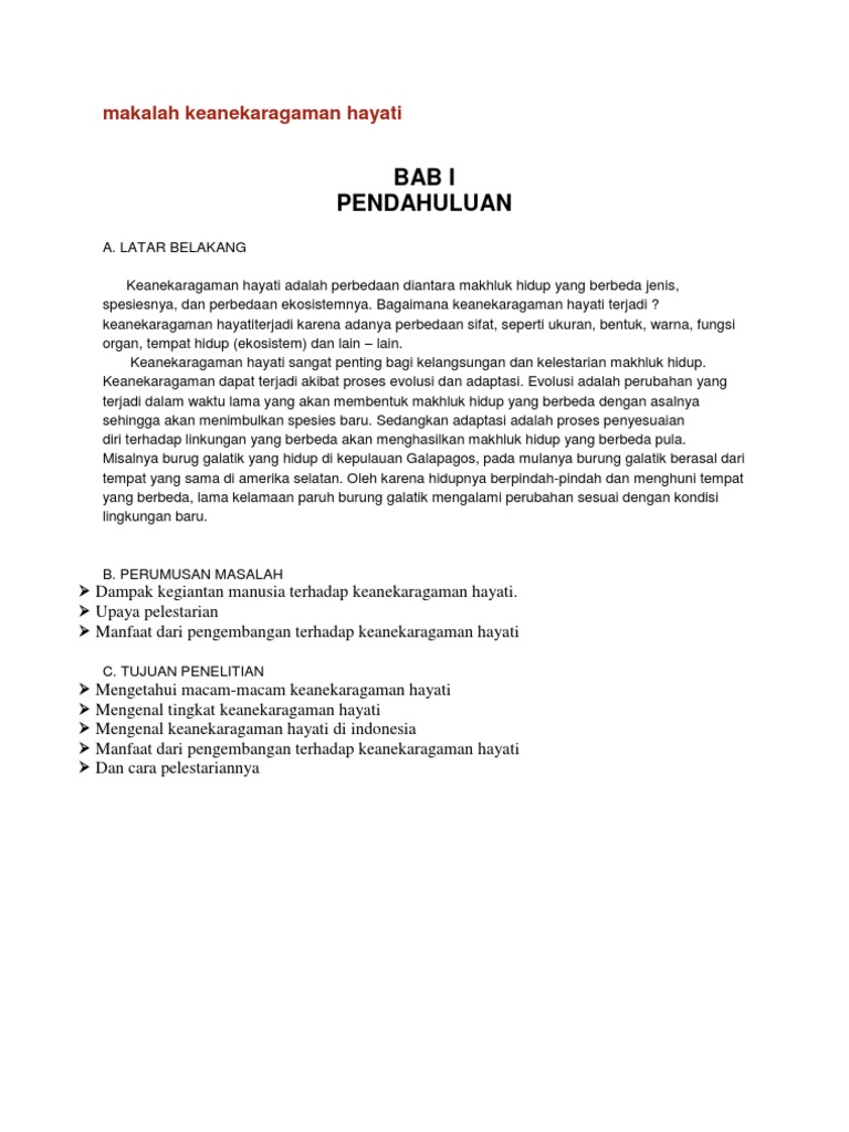 Makalah Keanekaragaman Hayati Referensi