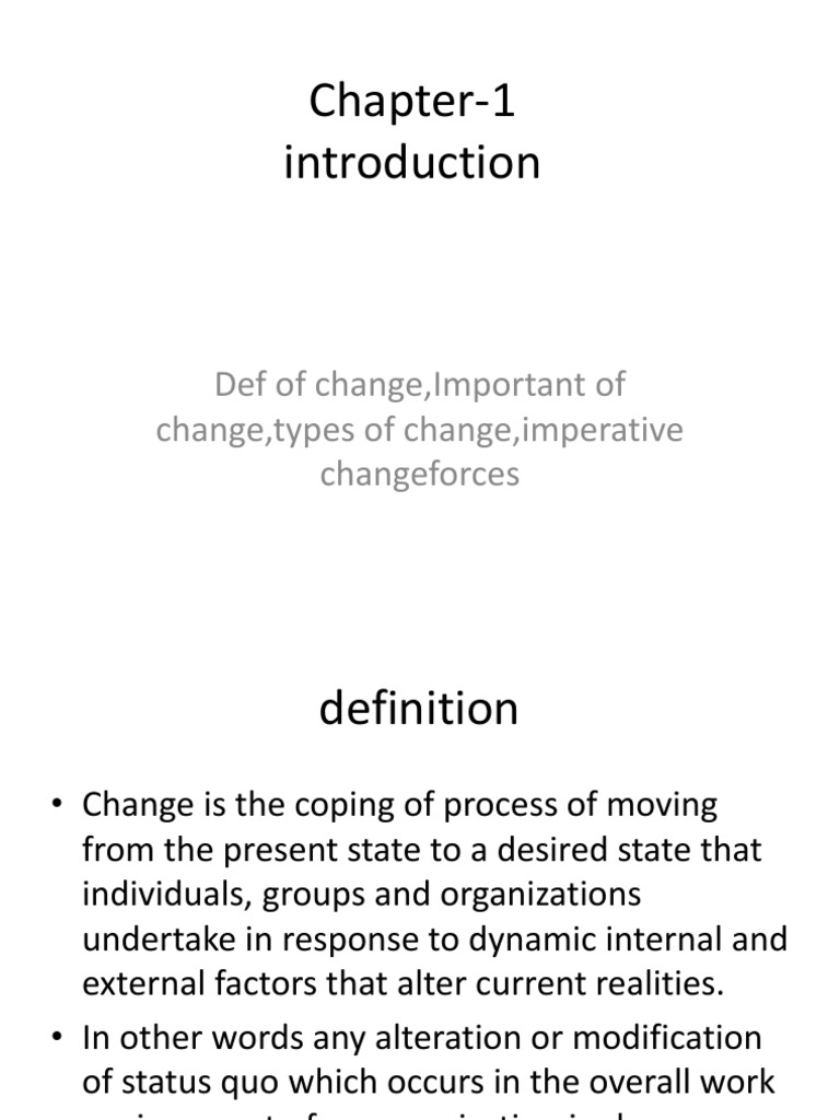 WHAT DOES CHANGE MEAN intelligence overview
