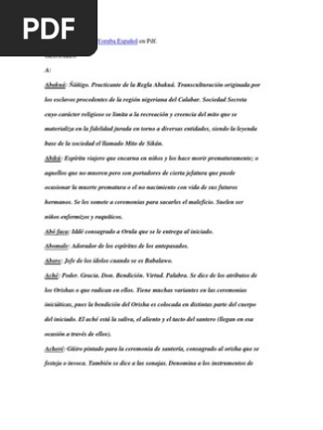 Aqui El Diccionario Yoruba Espanol En Pdf Santeria Religion Y Creencia