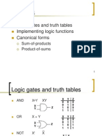 Logic Gates and Truth Tables Implementing Logic Functions Canonical Forms