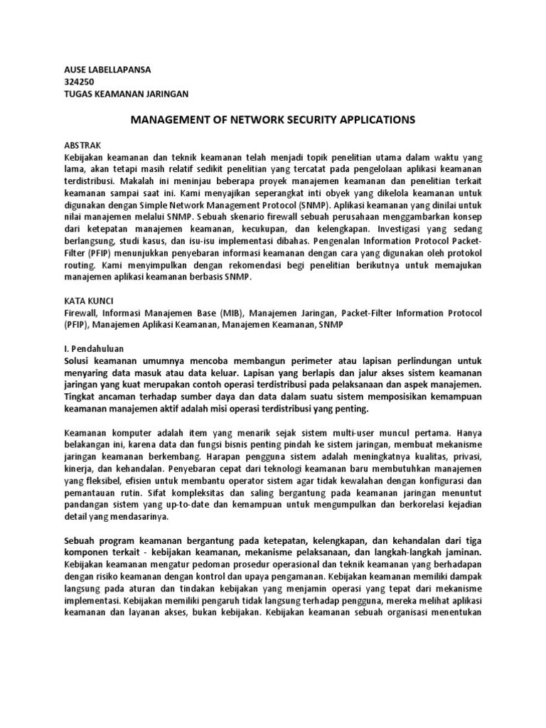 Kesimpulan Keamanan Jaringan