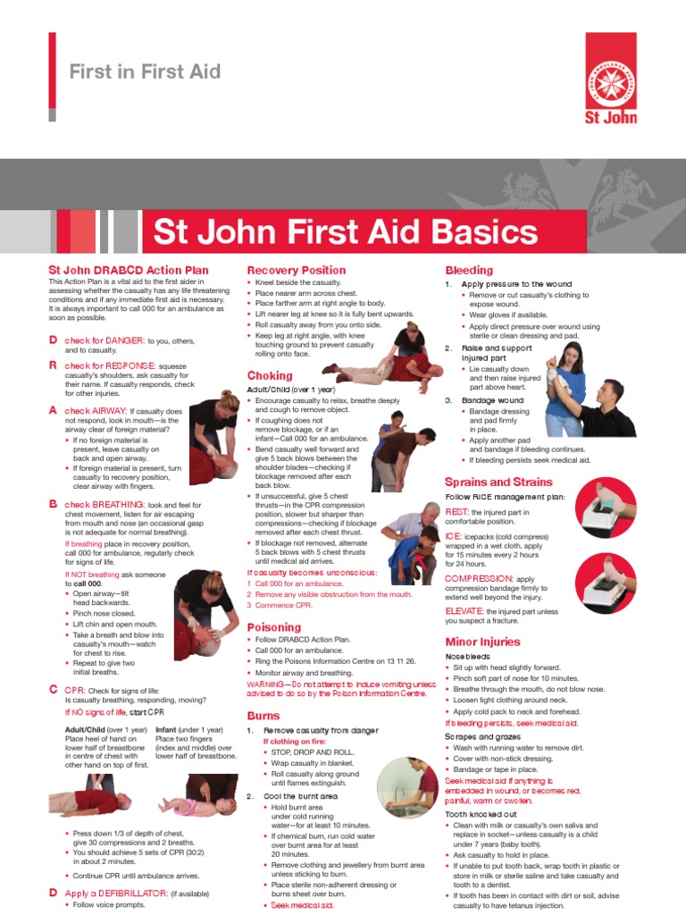 st johns first aid pre course work