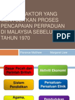 Faktor-Faktor Menyulitkan Proses Perpaduan Di Malaysia Sebelum 1970