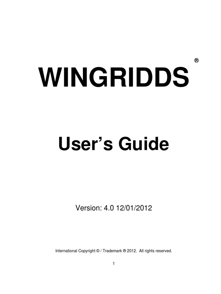 Wingridds Users Guide | PDF | Business | Technology & Engineering