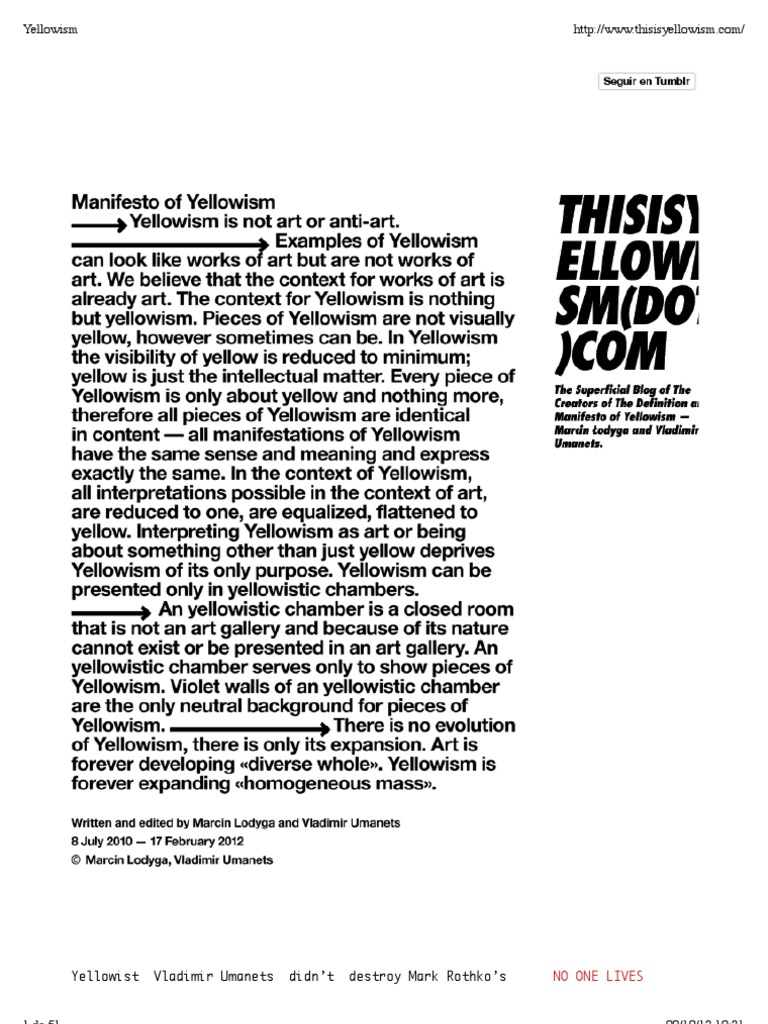 Yellowism | PDF | Reality