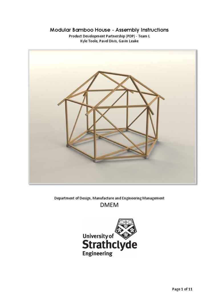 Modular Bamboo House Assembly Guide | PDF | Bamboo | Cable