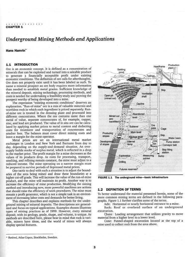 Underground Mining Methods | PDF
